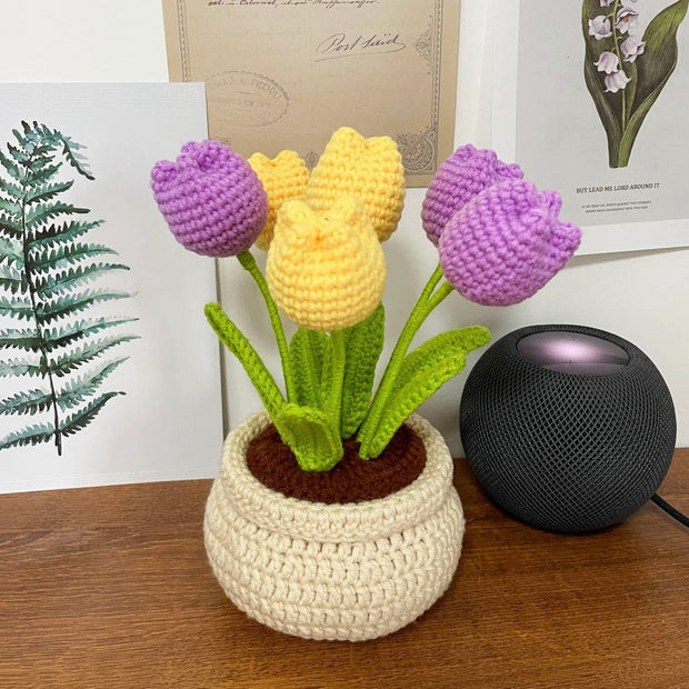 Tulip Flowerpot Crochet Pattern