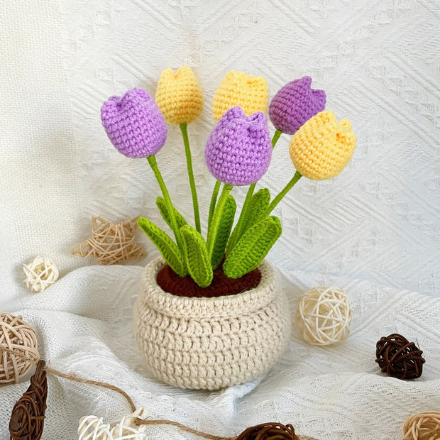 Tulip Flowerpot Crochet Pattern